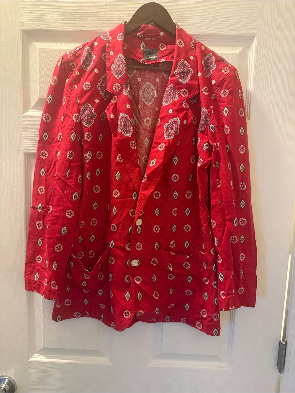 Liz Claiborne Red Printed Blazer